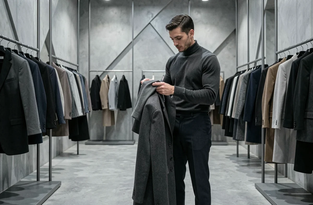 Boutique XIX à Lyon, espace minimaliste avec collections de mode éditoriale sur rails en métal