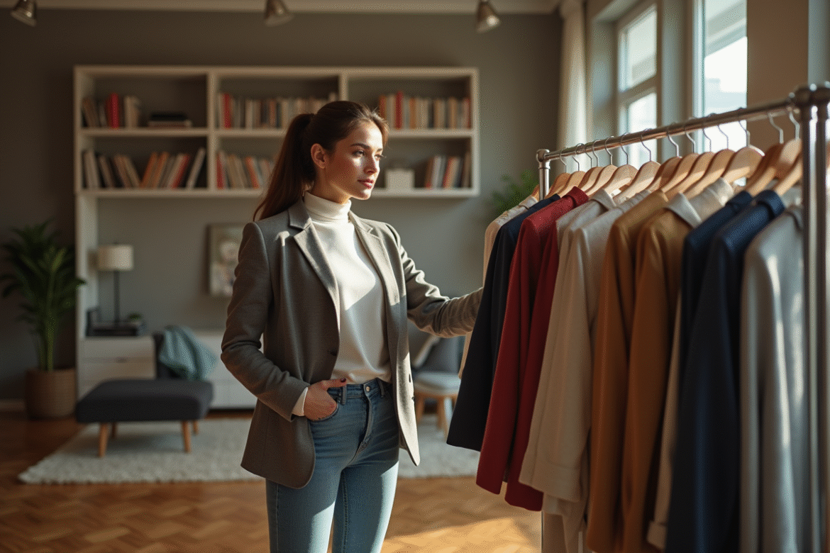 Femme élégante dans un appartement urbain moderne