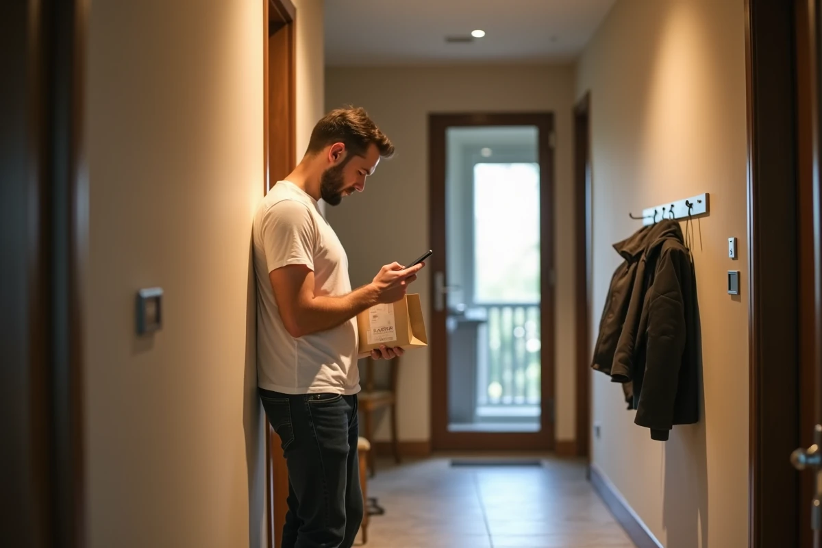 Homme consultant son téléphone pour suivre une commande ZARA en retard de livraison