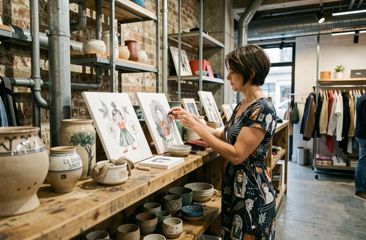 Le Dada Shop à Lyon, concept store industriel chic avec prints illustrés, céramiques et accessoires locaux